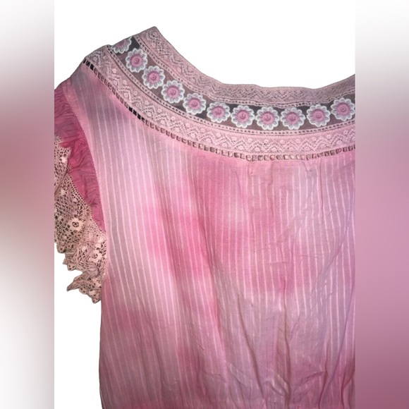 NEW LoveShackFancy Fontana Flutter Sleeve Lace Dress Size Medium - Picture 12 of 12